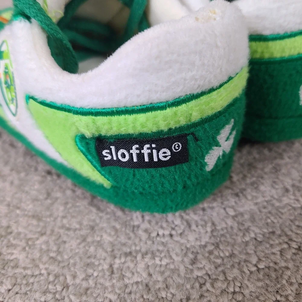 Sloffie Shoes Kids XXS I11-13 Ireland Soccer Slippers Green White‎ Shamrocks